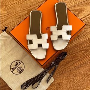 Hermès Oran Sandal White